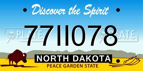 77II078 North Dakota License Plate