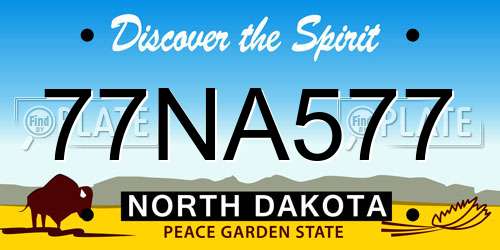 77NA577 North Dakota License Plate