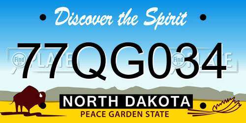 77QG034 North Dakota License Plate