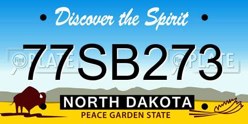 77SB273 North Dakota License Plate