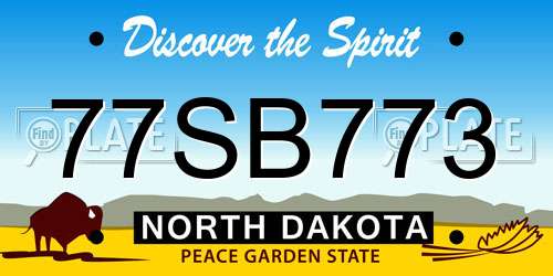 77SB773 North Dakota License Plate