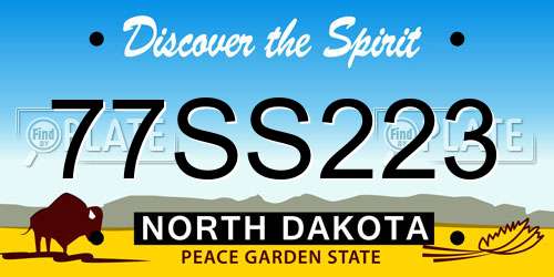 77SS223 North Dakota License Plate