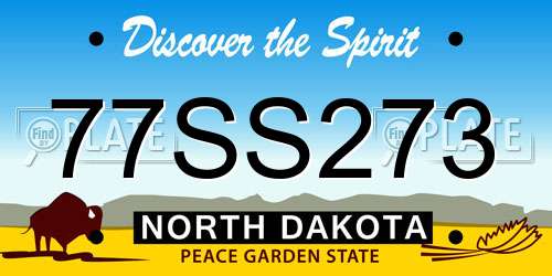 77SS273 North Dakota License Plate