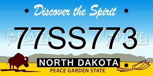 77SS773 North Dakota License Plate