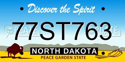 77ST763 North Dakota License Plate