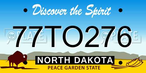 77TO276 North Dakota License Plate