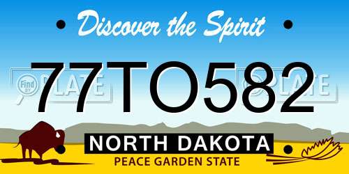 77TO582 North Dakota License Plate