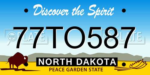 77TO587 North Dakota License Plate