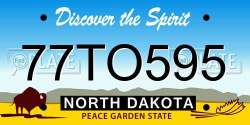 77TO595 North Dakota License Plate