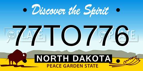 77TO776 North Dakota License Plate