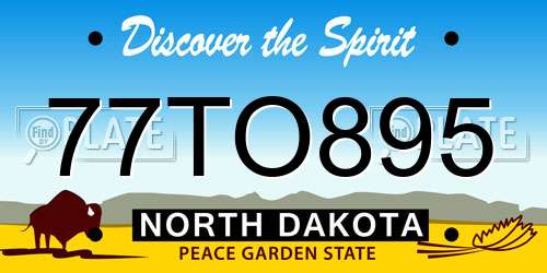 77TO895 North Dakota License Plate