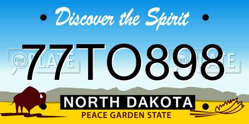 77TO898 North Dakota License Plate