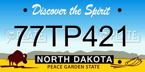 77TP421 North Dakota License Plate
