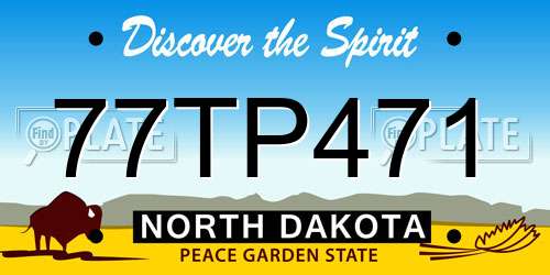 77TP471 North Dakota License Plate