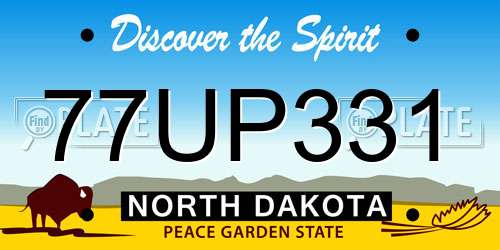 77UP331 North Dakota License Plate