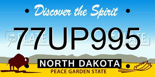 77UP995 North Dakota License Plate