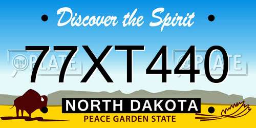 77XT440 North Dakota License Plate
