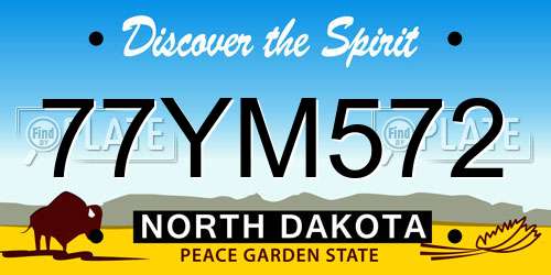 77YM572 North Dakota License Plate