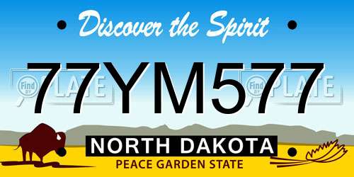 77YM577 North Dakota License Plate
