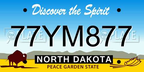 77YM877 North Dakota License Plate