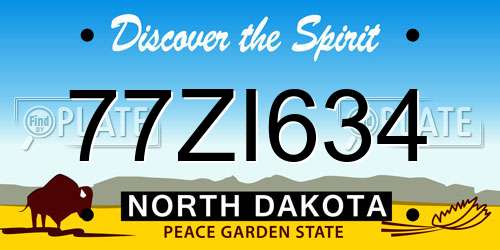77ZI634 North Dakota License Plate