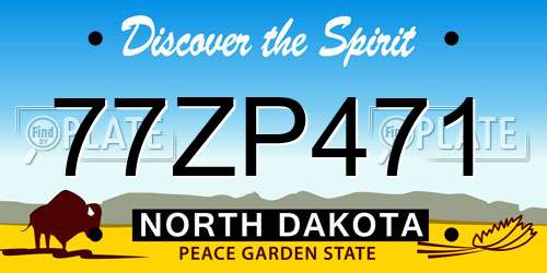 77ZP471 North Dakota License Plate