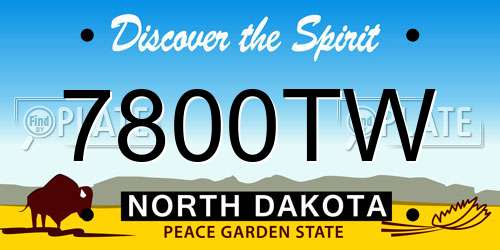 7800TW North Dakota License Plate