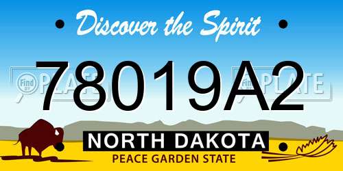 78019A2 North Dakota License Plate