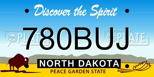780BUJ North Dakota License Plate