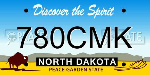 780CMK North Dakota License Plate