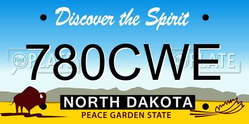780CWE North Dakota License Plate