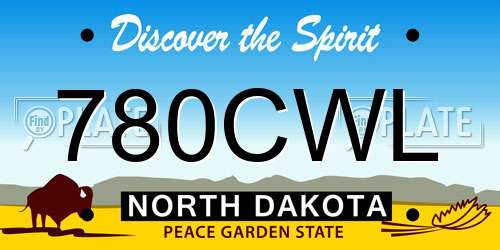 780CWL North Dakota License Plate
