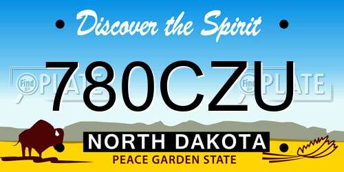 780CZU North Dakota License Plate