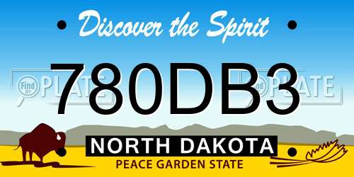 780DB3 North Dakota License Plate