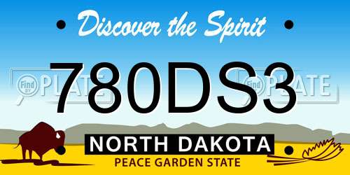 780DS3 North Dakota License Plate