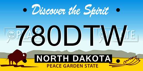 780DTW North Dakota License Plate