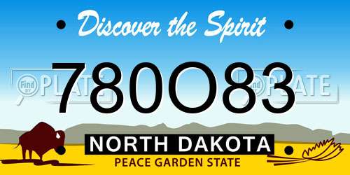 780O83 North Dakota License Plate