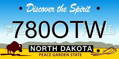 780OTW North Dakota License Plate