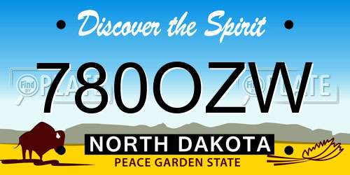 780OZW North Dakota License Plate