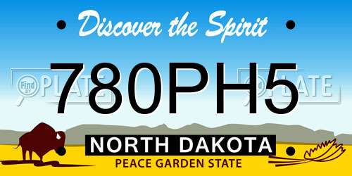 780PH5 North Dakota License Plate