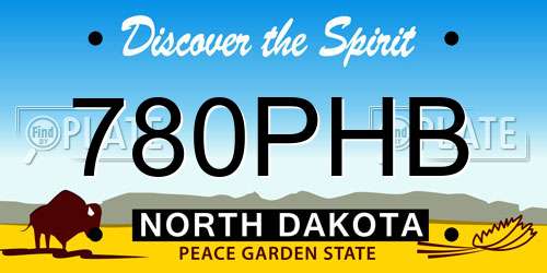 780PHB North Dakota License Plate