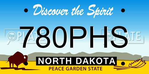 780PHS North Dakota License Plate