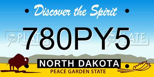 780PY5 North Dakota License Plate