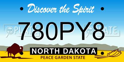 780PY8 North Dakota License Plate
