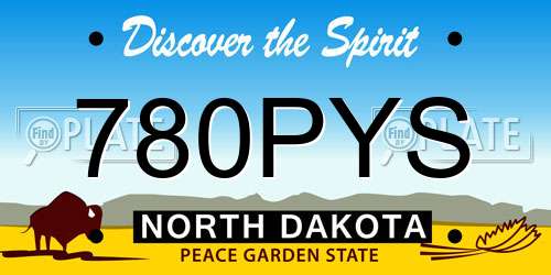 780PYS North Dakota License Plate