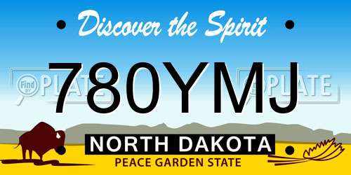 780YMJ North Dakota License Plate