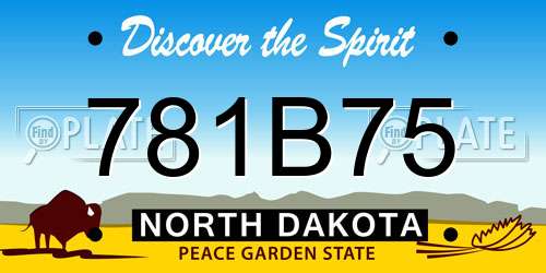 781B75 North Dakota License Plate