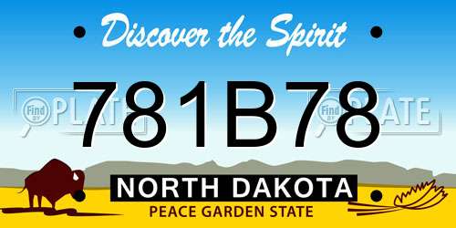781B78 North Dakota License Plate