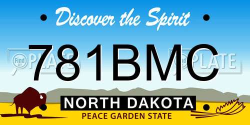 781BMC North Dakota License Plate