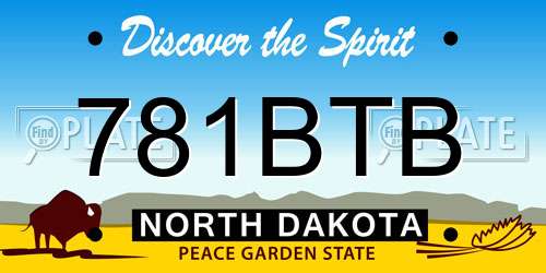 781BTB North Dakota License Plate